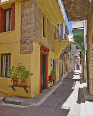 Fototapeta na wymiar picturesque alley, Chios island, Greece