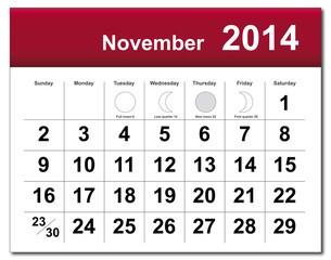 November 2014 calendar