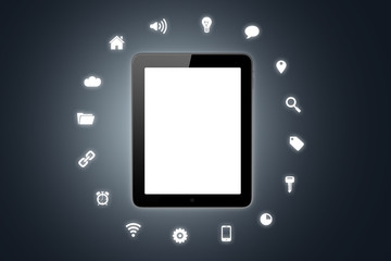 Blank Tablet with Social Icons