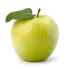 Sweet green apple with  leaf