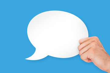 Hand Holding Speech Bubble