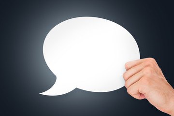 Hand Holding Speech Bubble