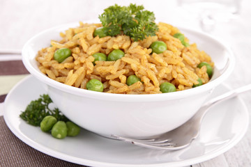 bowl of rice and pea