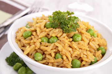bowl of rice and pea