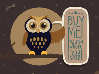 Owl with a message board