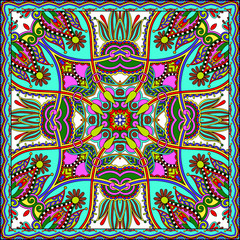 Traditional ornamental floral paisley bandanna