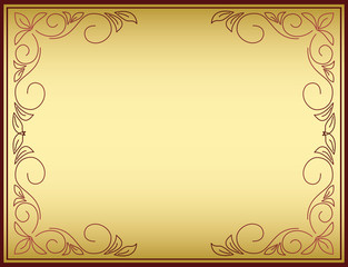bright vector frame with gold gradient