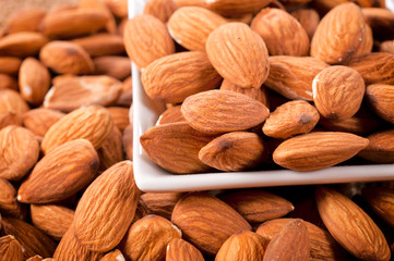 Close up to almonds