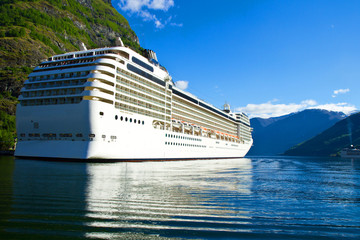 Cruise ship in Norwegian fjords