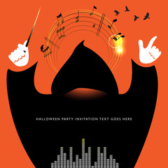 Halloween phantom conductor party invitation card