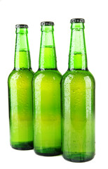 Bottles of beer isolated on white