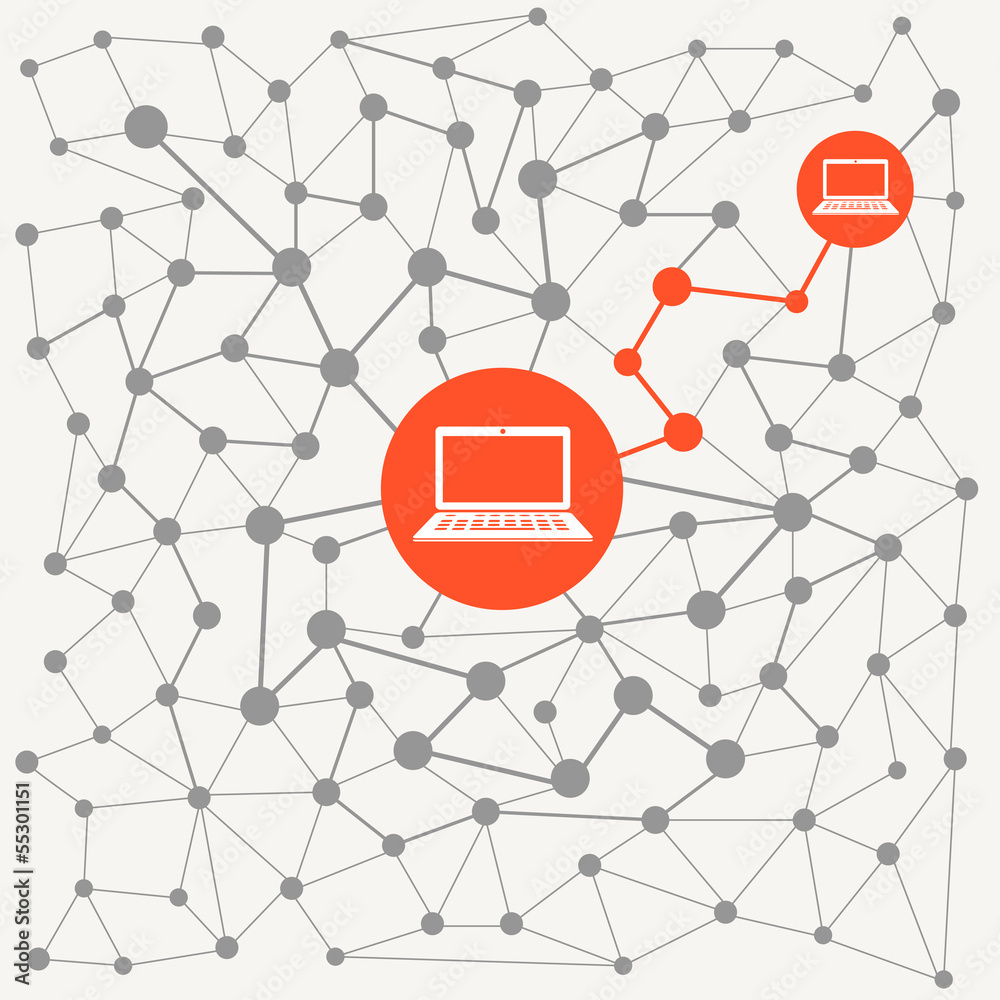 Aufkleber Abstract scheme of modern computer network