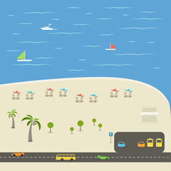 Obraz premium Summer season beach vacation illustration