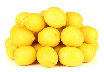 Ripe lemons isolated on white
