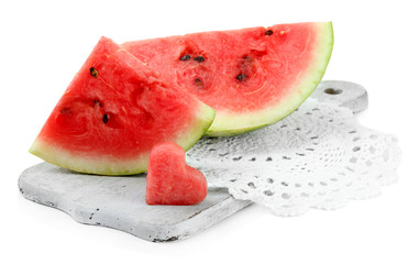 Fresh watermelon and glass of watermelon juice isolated on