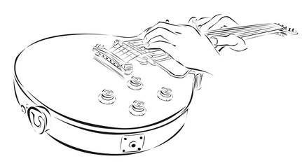 Guitar, line art