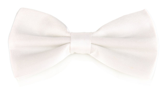 White bow tie isolated on white