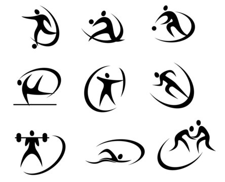 Different kinds of sports symbols