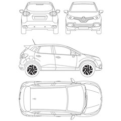 Renault Captur Blueprint Technical Drawing