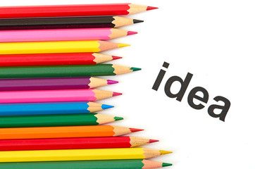 Multicolored pencils isolated on white background