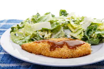 Barbecue Chicken Breast with Caesar Salad