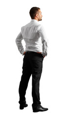 back view of young businessman