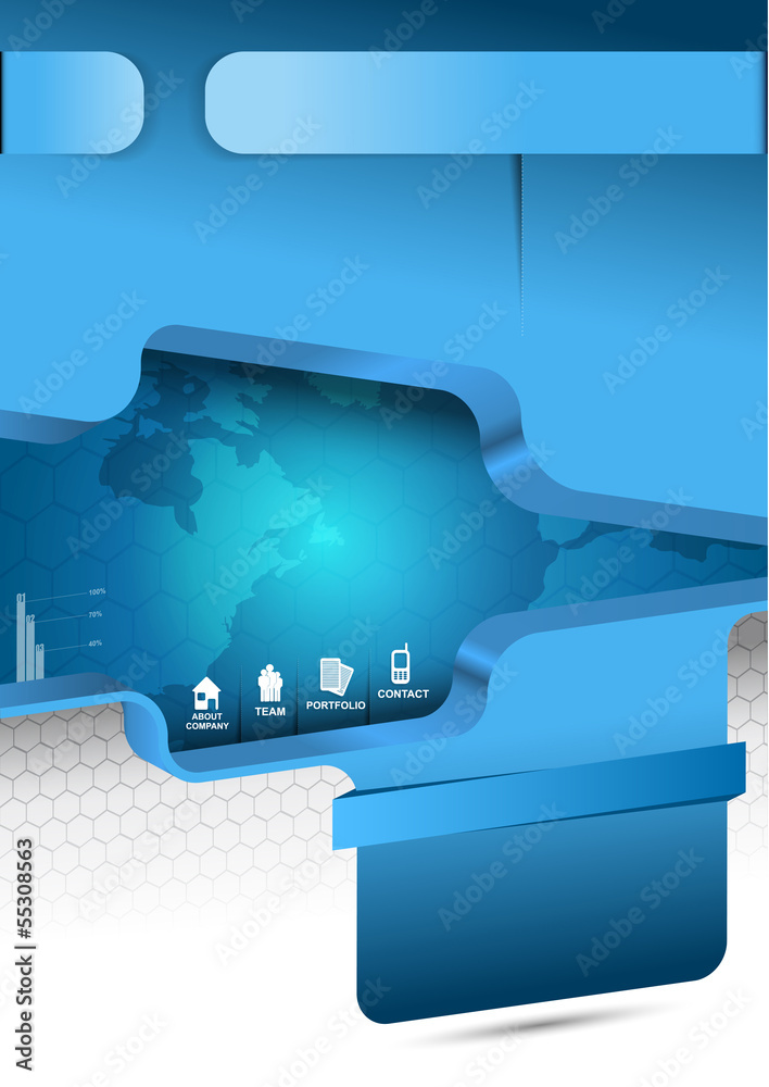 Poster blue vector abstract background for brochure or website