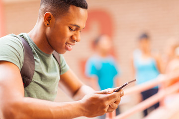 male african university student using tablet computer