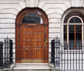front door, elegant London townhouse