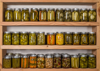 Storage shelfs with canned food