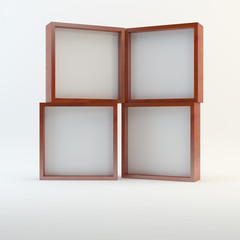 Four wood blank box display