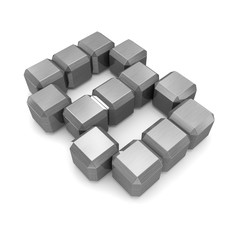 Obraz premium number 8 cubic metal