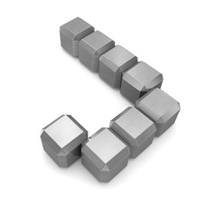 letter J cubic metal