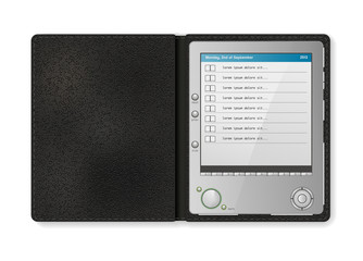 touchscreen diary in leather case