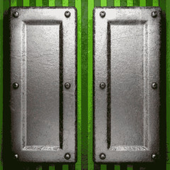 metal on green background