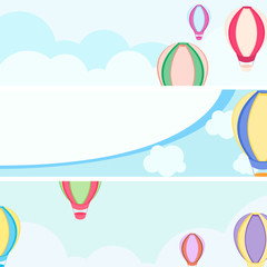 balloons sky cloud banners background
