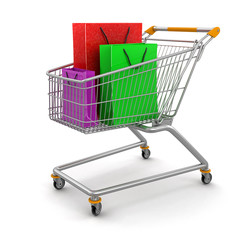 Shopping Cart and Bags  (clipping path included)