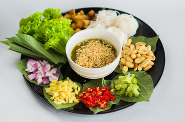 food wrapped in leaves of thailand