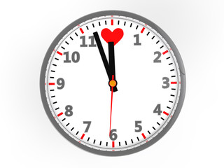 Clock with Heart Shaped