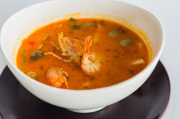 spicy prawn soup of thailand