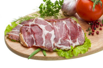 Fototapeta premium Bacon with vegetables