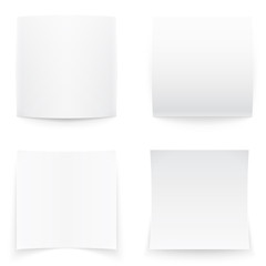 Paper banners on white background, soft shadows.