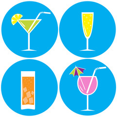 Set of drinks, cocktails