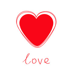 Red heart love card.