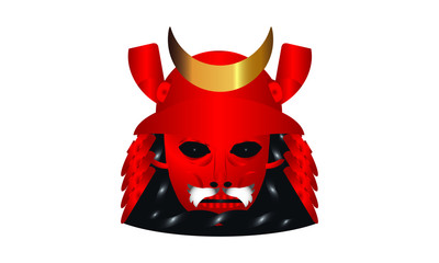 Cultural. Japanese Red Samurai Mask