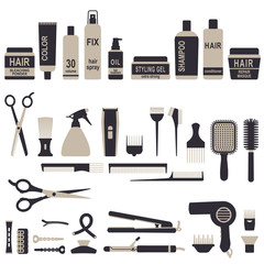 Hair styling icons set 1
