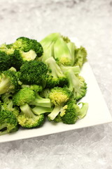 closeup detail of boiled broccoli