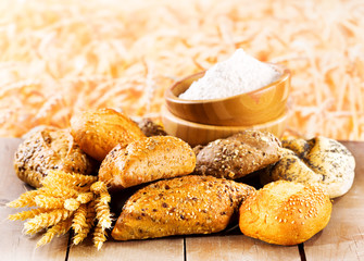 fresh bread with wheat ears