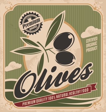 Retro olive poster design