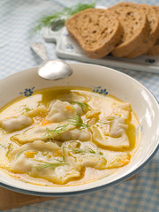 Soup with ravioli